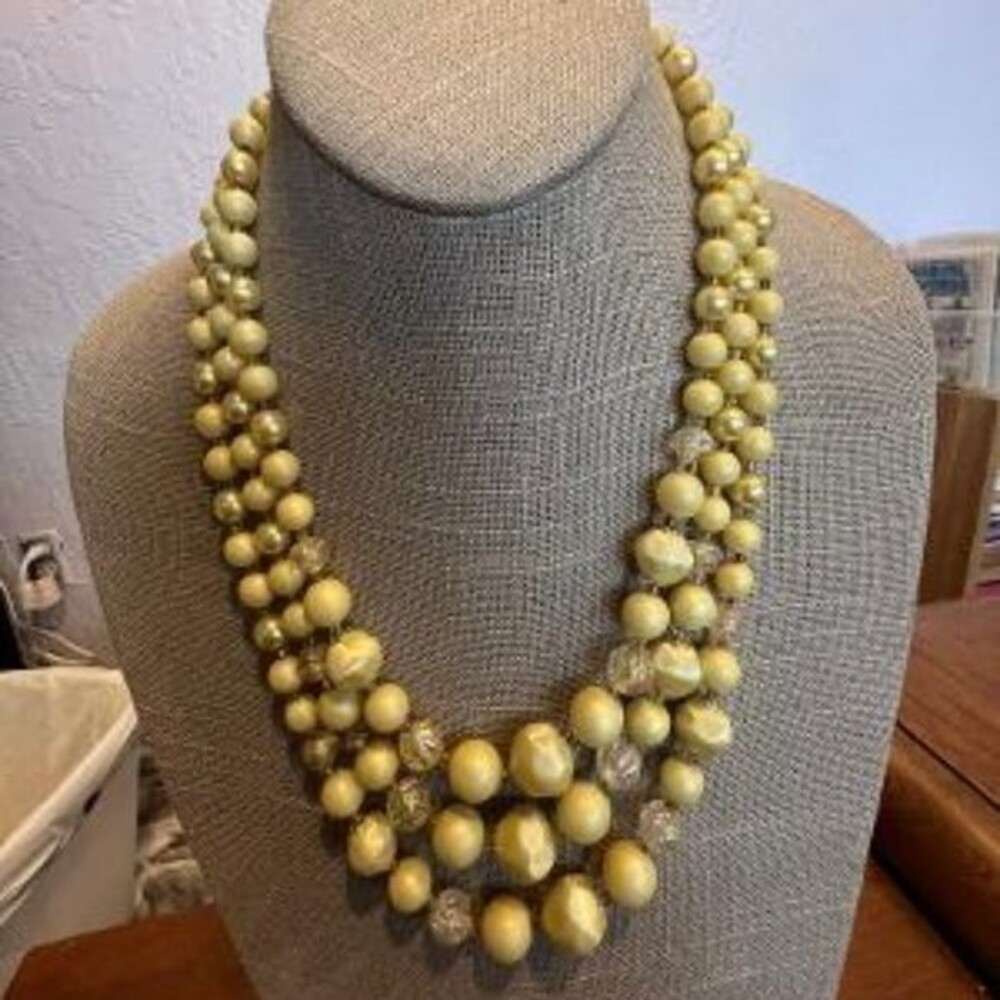 Vintage Faux Pearl And Bead Choker Necklace